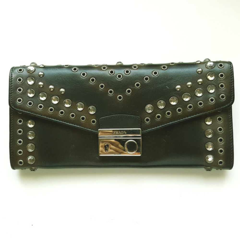 Prada Brown Ebano Vintage Vitello Wallet Crossbody